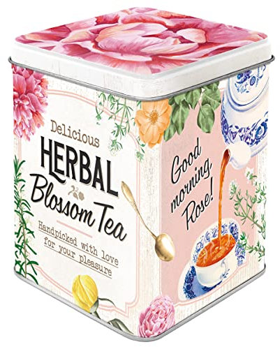 Nostalgic-Art Retro Teedose, 100 g, Herbal Blossom Tea – Geschenk-Idee für Tee-Liebhaber, Aufbewahrung für losen Tee und Teebeutel, Vintage Design