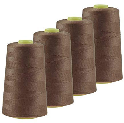 4 x 4572m Qualitäts Overlock-Garn Overlock-Nähgarn Oeko-Tex Farbe 701-740, Farbe:A717 tabakbraun