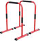 GORILLA SPORTS® Dip Barren - 2er Set, 68 x 45 x 94 cm, bis 200 kg, Rutschfest, Stahl, Farbwahl - Parallettes, Dip Station, Push Up Bars, Calisthenics, Fitness (Rot)