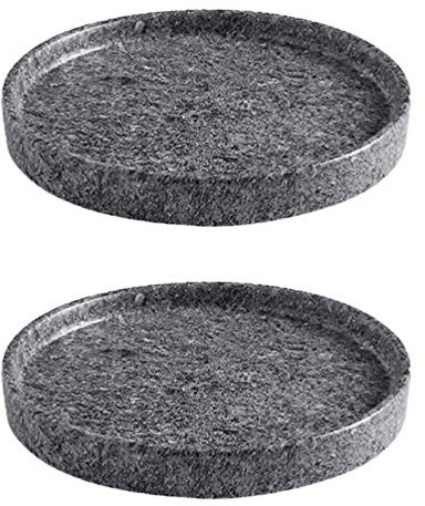 Cabilock 2 Pcs Soucoupes à Plantes Pot de Fleur Égouttoirs Plateaux de Jardin Soucoupes Pot à Plantes en Céramique Soucoupe Plateaux (Gris)