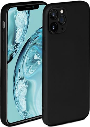 ONEFLOW Soft Case für iPhone 11 Pro Hülle aus Silikon mit Kameraschutz, Silikonhülle mit erhöhtem Schutz fürs Display, Backcover Schutzhülle, weiche Handyhülle, Schwarz