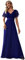 Ever-Pretty Damen A-Linie Chiffon Brautjungfernkleid V Ausschnitt Chiffon Hochzeit Bodenlang Abendkleid Königsblau 36EU