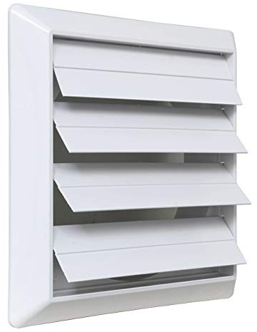 La Ventilazione S19100B Lüftungsgitter aus ABS, weiß, mit Schwerkraft-Klappen, Maße: 185 x 185 mm