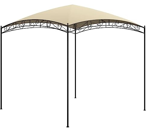 vidaXL Pavillon Gartenzelt Partyzelt Sonnenschutz Festzelt Pergola Überdachung Gartenpavillon Bierzelt Terrasse 3x3x2,65m Creme 180g/m²
