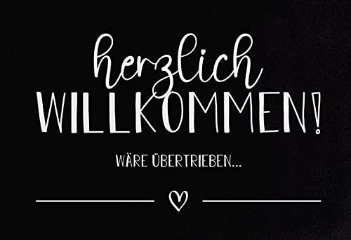 Fußmatte Willkommen bei Familie [Wunschname] Herz personalisiert rutschfest & waschbar weiß 60x40cm (Design 7, 40 x 60 cm)