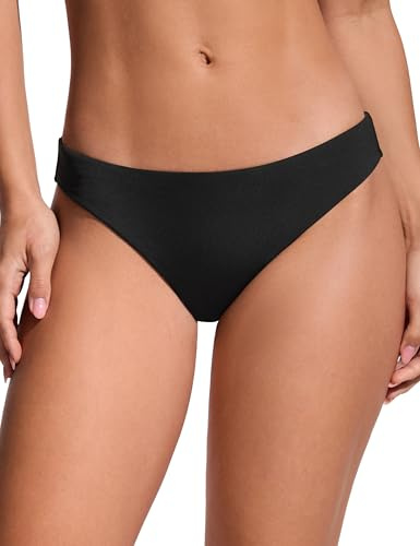 CRZ YOGA Låg midjad bikiniunderdel | Medelhögt skurna ben, medeltäckande rumpa, heltäckande, baddräkt, badbyxor för kvinnor