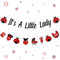 Marienkäfer-Babyparty-Dekorationen Lady Beetles Gender Reveal It's A Little Lady Banner Marienkäfer Girlande Rot und Schwarz Partyzubehör für Mädchen