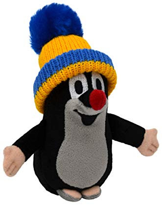 Zdeněk Miler Plüschtier Kuscheltier 15 cm Original Der Kleine Maulwurf mit Blau Mütze, Stehend Stofftier Schmusetier für Kinder Baby Jungen Mädchen