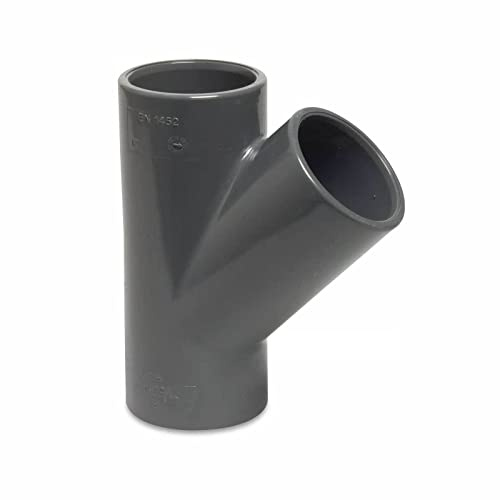 PVC-U T-Stück 45° mit Klebemuffen 63 mm