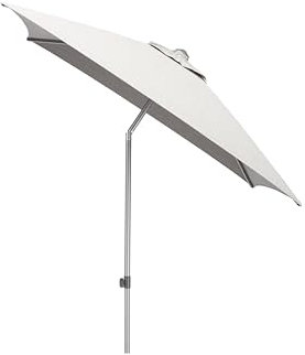 KETTLER EASY PUSH neigungsverstellbarer Stockschirm 200x200 cm | quadratisch | Schirmstock Aluminium silber | Bezug hellgrau meliert 100% Polyester | Mittelmastschirm mit UPF 50+ Sonnenschutz