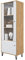 Newroom Vitrine Wildeiche Weiß Matt Vitrinenschrank Skandi Modern - 63x171x40 cm (BxHxT) - Glasvitrine Standvitrine Glasschrank - [Loya.Nine] Wohnzimmer Gästezimmer Büro