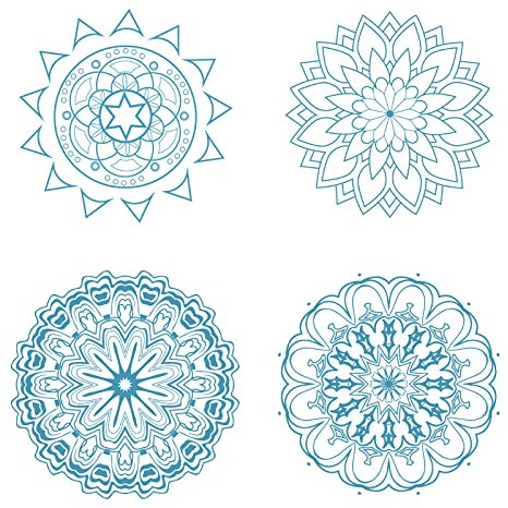 GORGECRAFT 4St 6,3 Zoll Blume des Lebens Fensteraufkleber Statische Meditation Glasschiebetüraufkleber Mandala Haftet Nicht Klebende Vinylfolie Chakra-Aufkleber Für Verhindern Stoppen Haustieren