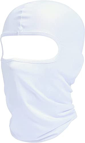 Sturmhaube Sommer Herbst Winter Balaclava für Outdoorsports Radfahren, Snowboarden, Skifahren, Motorrad Fahren UV-Schutz Winddicht Warm Gesichtshaube Skimaske Gesichtsmaske für Herren/Damen Weiß