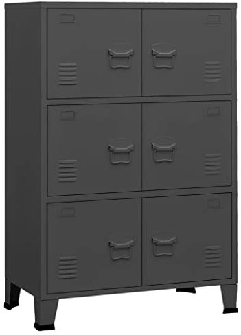 vidaXL Aktenschrank Industrie-Stil Anthrazit 75x40x115 cm Metall