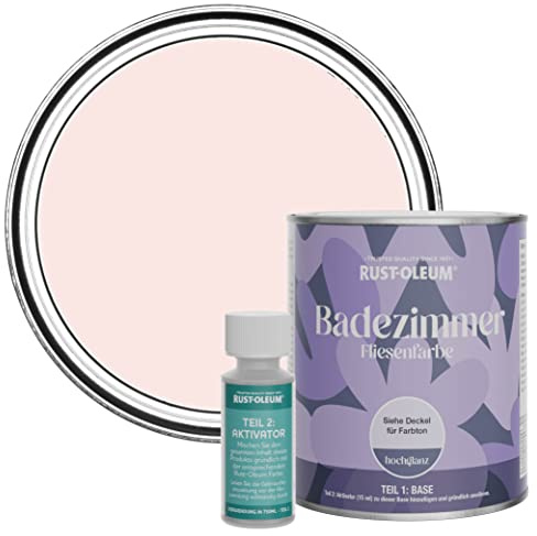Rust-Oleum Pink Water-Resistant Bathroom Tile Paint in Gloss Finish - Strawberry Vanilla 750ml