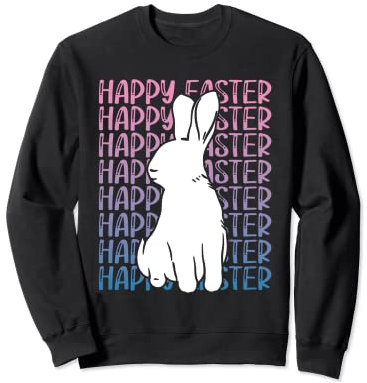 Osterhasen-Umrisse, Pastellfarbe, Frohe Ostern Sweatshirt