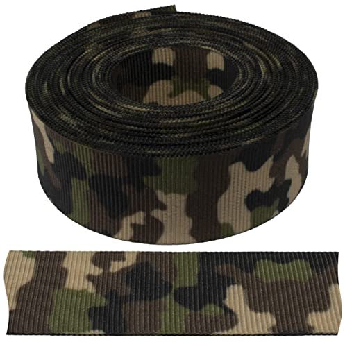 AERZETIX - C66882 - Rips-band 5 m x 24 mm mit camouflage-muster - kleidung, kurzwaren, kreatives basteln, dekoration, nähen, ornamente, jagd, fischerei, kunst, galon - aus textilien