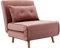 Vente-unique-Poltrona letto in Velluto Rosa cipria - URIBIA