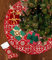 TIDEVAN 122CM Weihnachtsbaum Röcke Runde Weihnachtsbaum Rock Große Weihnachtsbaum Rock Schneeflocken Baum Rot Christbaumdecke mit Weihnachtsstrumpf für Weihnachtsdekoration Neujahr Weihnachten Party