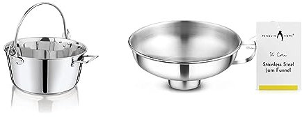 Penguin Home® 8.5L Stainless Steel Maslin Pan with Jam Funnel & Wide Neck Funnel
