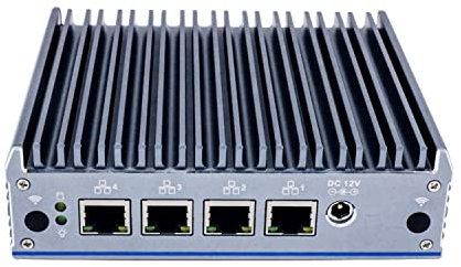 Din Rail Side Mount Firewall Appliance, Mini PC, pFsense, Mikrotik, OPNsense, Untangle, Sophos XG, VPN, Router PC, J4125, HUNSN RX12b, AES-NI, DP, HDMI, COM, SIM Slot, 4 x I211, 8G RAM, 64G SSD