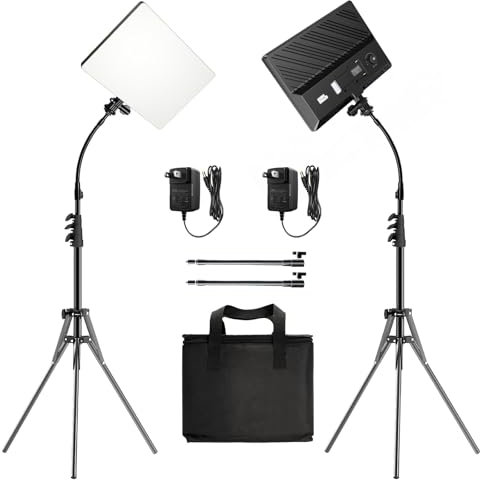 Pixel Kit di luci video a LED P30, confezione da 2 luci da studio bicolore, 2500-6500 K, luci dimmerabili per fotografia, pannello con tubo flessibile per streaming di giochi/film/registrazione video
