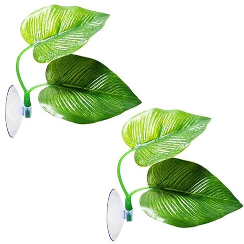 HIXNUG 2Pcs Betta Bed Leaf Hammock Betta Spawning Leaf Betta Fish Rest Leaf with Suction Cup for Betta Aquarium Water Plants Decorations