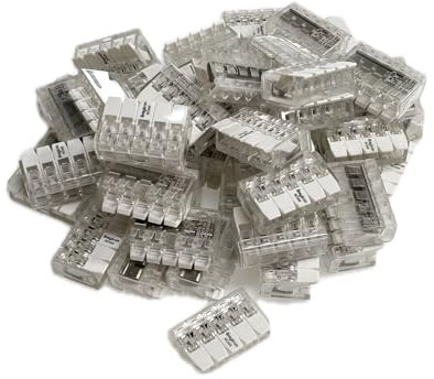 100x Klemme Verbindungsklemme Dosenklemme mit Hebel 0,2-4 mm 5-fach 100 stück