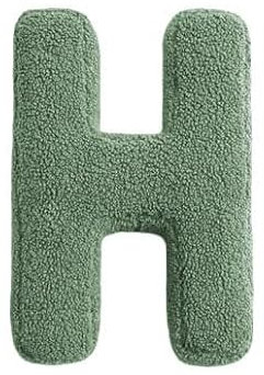 Mealini BUCHSTABENKISSEN - Buchstabe H, grün, ca 22 x 28 cm, Buntes Kissen Alphabet für Namen
