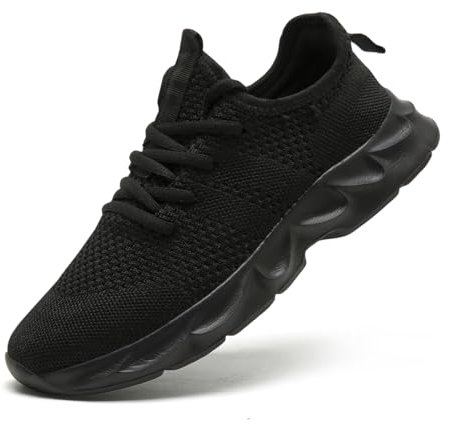 ZDFQLGV Herren Atmungsaktive und Anti-Rutsch Sportschuhe Leichte und Bequeme Wanderschuhe Tennisschuhe Mode Freizeitschuhe Wanderschuhe Laufschuhe Sportschuhe Schwarz EU 42