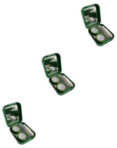JECOMPRIS 3sets Adorable Contacts Lens Holder Portable Decorative Lens Case Leakproof Eye Contacts Organizer for Travel