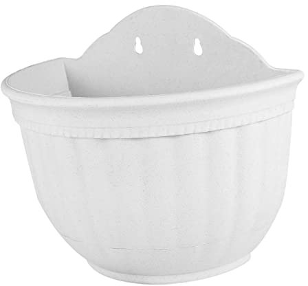 INOOMP Halbrunder Blumentopf Zum Aufhängen An Der Wand Zink Eimer An Der Wand Montierte Blumenvase Hängende Vase Wandvase Blumentöpfe Geländer Becken Aus Kunststoff Plastik Draussen Weiß