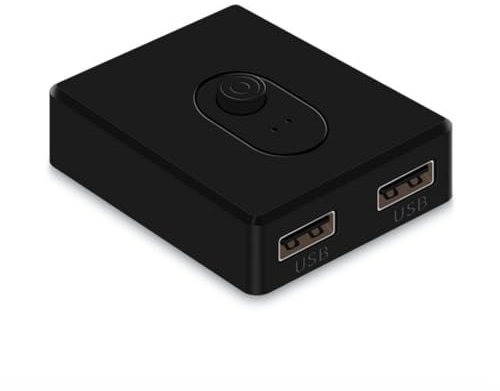 Brensty USB 3.0 KVM Switch 1X2/2X1 Switch Switcher USB Splitter Shared Controller für Laptop Computer Drucker Tastatur Maus Schwarz, B