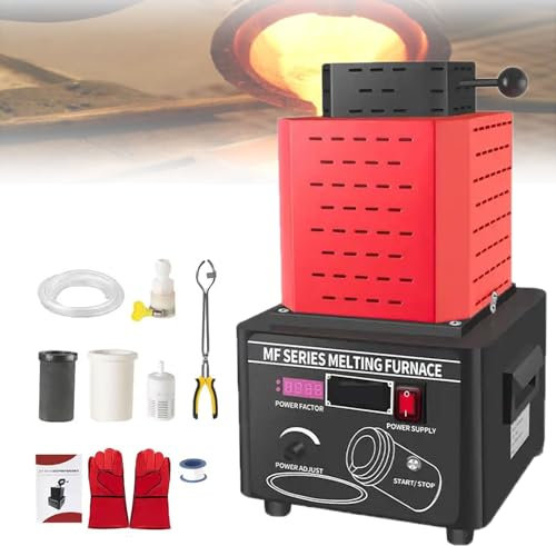 Four De Fusion d'or Électrique 2912 ℉, Machine De Fusion Numérique DIY 5000 W avec Creuset en Graphite, Kit De Moulage De Bijoux en Métal pour Débutants, Professionnels, Passionnés 110V/220V