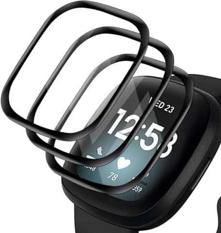 Zerrshoo Schutzfolie für Fitbit Versa 3, Fitbit Versa 3 [Nicht Panzer Schutz Glas] Schutzfolie 3 Stück, HD-Schutzfolie Ultradünn Weiche Folie Displayschutz für Fitbit Versa 3 Schutzfolie