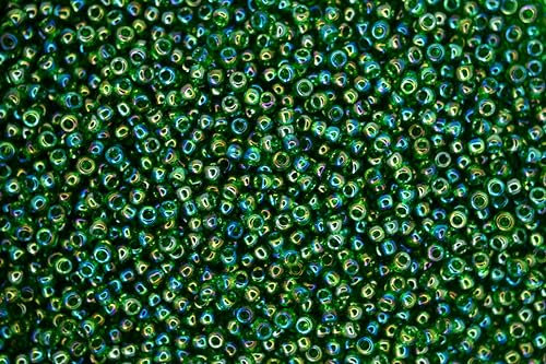 10g TOHO 11/0 Round Japanese Seed Beads 2mm 167B Transparent Grass Green Rainbow Rocailles Beading Supplies Jewellery Making Japanese Beads