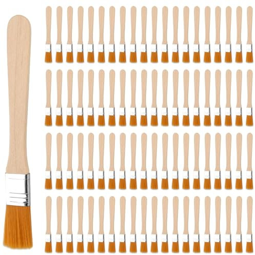 80 Stück Kleine Borstenpinsel Set 13.5cm Flachpinsel Lackierpinsel Malerpinsel Mit Holzgriff für Farben Kunst Malerbedarf Lacke Malerei DIY Streichen Von Wänden