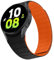 ZZDZZ Magnetic Straps Compatible with Samsung Galaxy Watch 7/FE/6/5/4 Strap 40mm 44mm/5 Pro 45mm/Watch 6 4 Classic 43mm 47mm, 20mm Silicone Sport Strap for Samsung Galaxy, Black/Orange