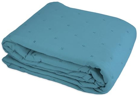 Tata Home Trapuntino Matrimoniale Autunnale Primaverile Copriletto Trapuntato Imbottito Mezza Stagione Extra Morbido Misura 250x250 cm Mod. Soft Colore Ottanio