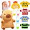 Mineup Capybara Plüschtier, 23cm Niedliche Capybara Kuscheltier, Capybara Plushie Puppen Mit Kleidung Tasche Hut, Niedlichen Capybara Plushie, Simulation Tier Capybara Puppen für Geburtstagsgeschenk