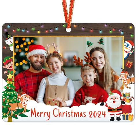 HEYINSHEN Adornos de Navidad 2024, marco de fotos familiar, adornos para decoración de árbol de Navidad, adornos de recuerdo de Navidad, regalo para la familia