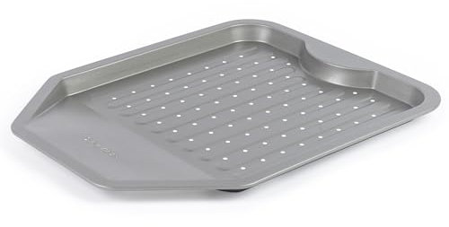 Salter Essentials Bandeja de hornear perforada – antiadherente bandeja rectangular para hornear, apta para lavavajillas, fácil de limpiar, hecha en Reino Unido, acero al carbono, sin PFOA, BW13672