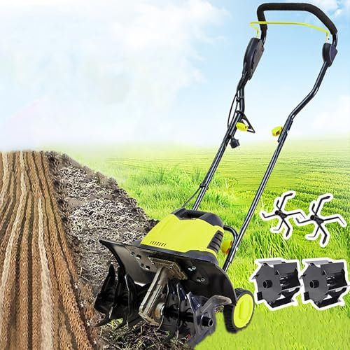 YZRDCXM Elektrische Bodenfräse, Garten-Bodenhacke, 2400 W Gartenfräse, Bodenhacke mit 22 cm Frästiefe und 45 cm Pflugbreite mit 2 klappbaren Rädern, for Rasen, Landwirtschaft
