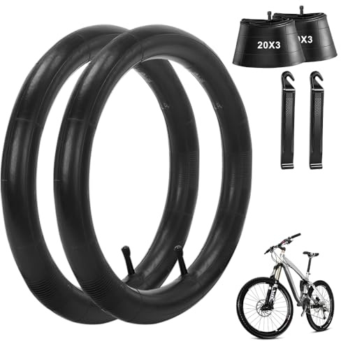 2 Stück 20x3.0 Fahrradschlauch, XPJBKC Verdicktes 20 Zoll Schlauch Fahrradschläuche mit 2 Reifenheber, Ersatz Reifenschlauch Fahrrad für MTB/Bike Tires