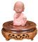 NASSMOSSE Oriental Plant Stand, Chinese Hollow Carved Wooden Pedestal Stand, 5 Inch Non-Slip Sturdy Crafts Display Tray for Home Decoration