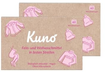 Kuno Wollwaschmittel – Für Wolle & Feinwäsche – Sanft zur Kleidung, Stark gegen Schmutz – Waschmittel für Kaschmir, Seide & Merinowolle – 120 Waschladungen (2)