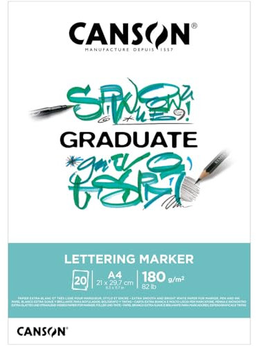 NEU Graduate Lettering Marker Block, DIN A4, 20 Blatt, 180 g/m²