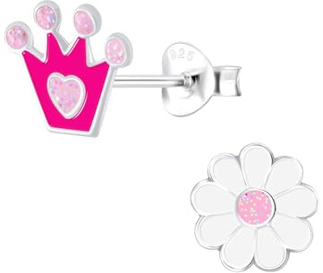 Monkimau Mädchen Ohrringe Blume | Ohrstecker aus 925 Sterling Silber | Kinderohrringe hypoallergen