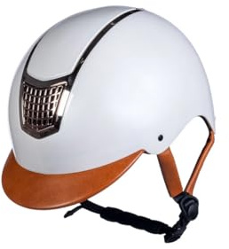 HKM Unisex Edinburgh Riding Helmet, Light Brown/Dark Brown, S