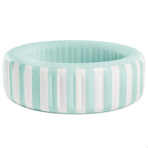 Intex Piscina Hinchable Infantil Circular, Rayas Azul y Blanco, Mide Ø168x53 cm, Capacidad 462 litros Agua, Incluye Parche reparación, Piscinas Desmontables para niños (56182)